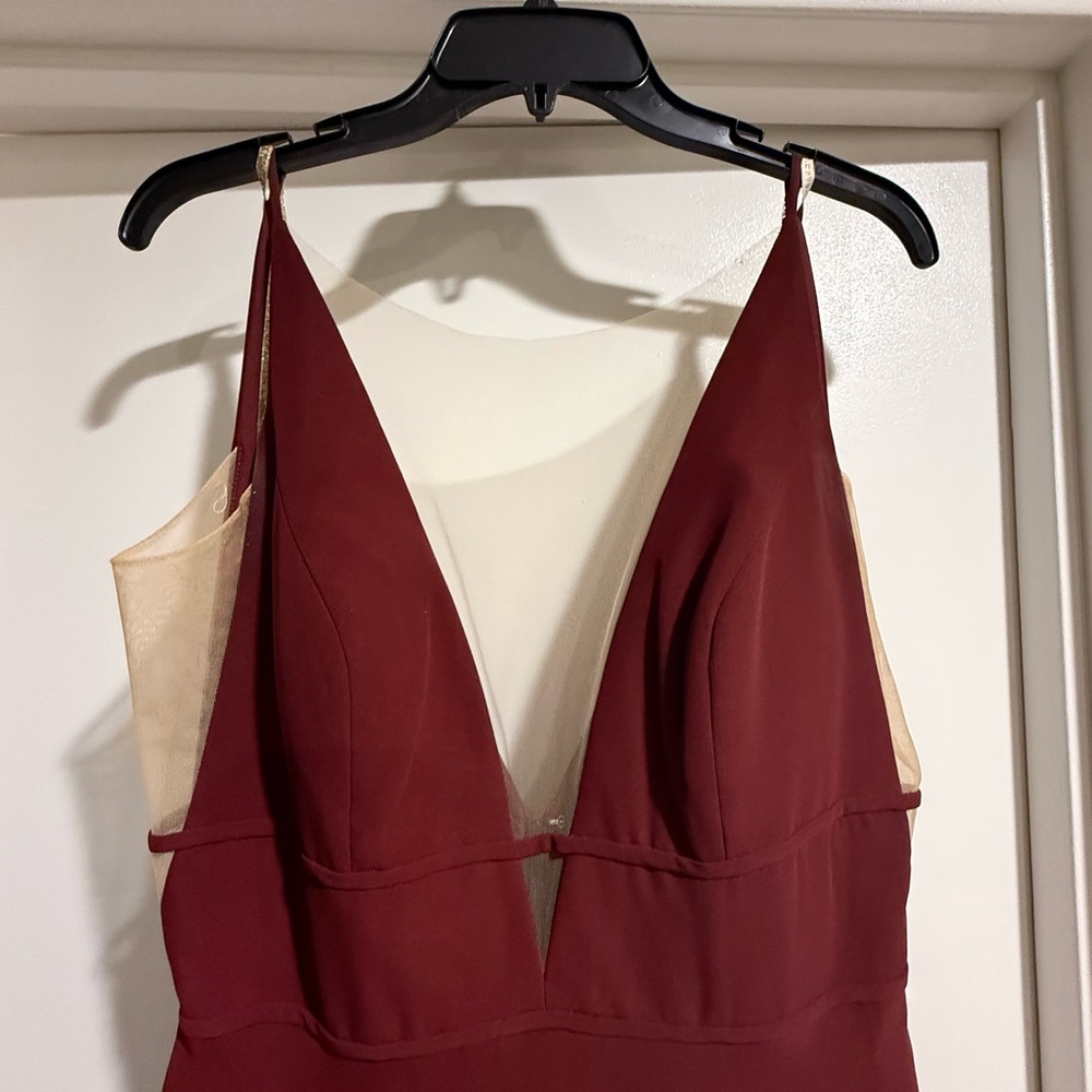 Jenny Yoo Burgundy Backless Dress